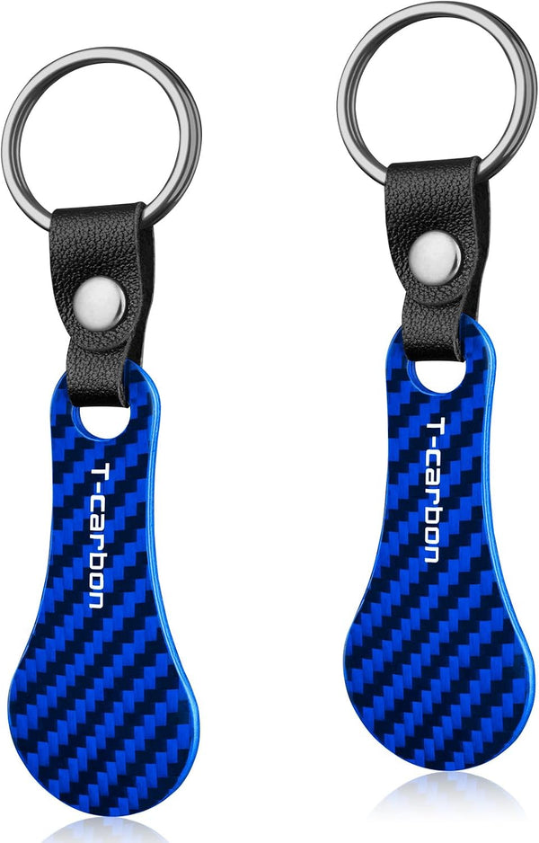 T-carbon 2 Pcs Real Glass Fiber Shopping Cart Trolley Tokens,Cart Keychain for
