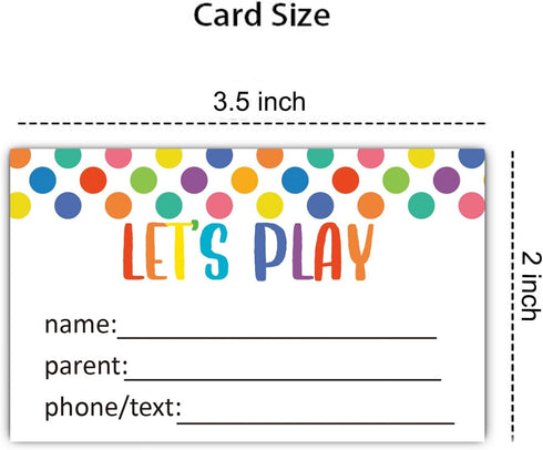 KONKAVA 50 3.5" 2" Multicolor Play Date Cards, x