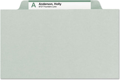 Smead Pressboard File Folder, 1/3-Cut Tab, 2" Expansion, Legal Size, Gray/Green, 25 per Box