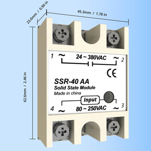 Solid State Relay 60DD Input 3-32V DC Single Phase to Output 12-220V DC 60A Relay
