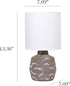 LT1171-TAU 13.78" Simple Designs Chic Glow Marble Inspired Ceramic Table Lamp with Fabric Shade, for Bedroom, Office
