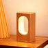 YIEONSHION LED Wood Desk Lamp, Dimmable Bedside Night Light for Bedroom, Creative Wooden