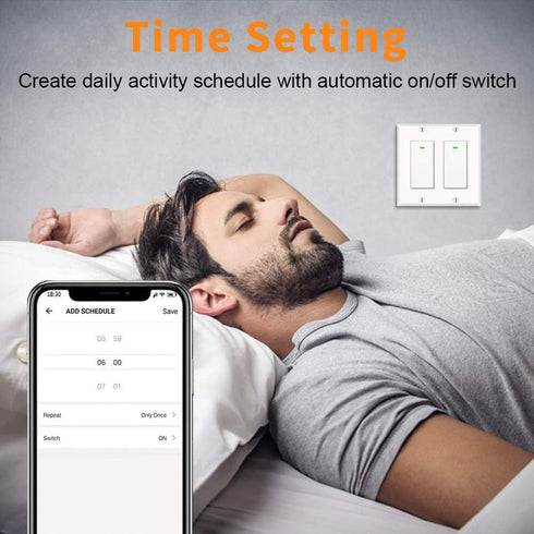 Smart Switch, WiFi Smart Light Switch, Compatible with Amazon Alexa and Google Home, Neutral Wire Needed