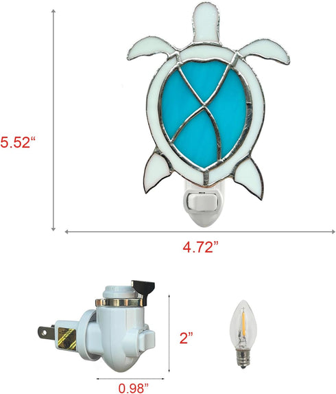 CHEZBABY Stained Glass Night Light Plug into Wall Accent Nightlight Lamp Decorative for Hallway Bedroom Kitchen Home