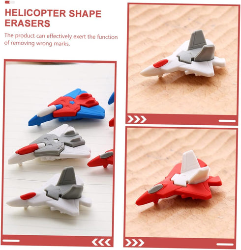 TOYANDONA 18pcs Mini Pencil Erasers, Novelty Puzzles for Kids, Airplane Model Toy, Holiday Bag Filler