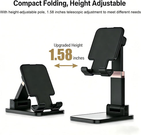 FSTSPH 4-10 Inches Organizers(1Pack) Adjustable Cell Phone Stand for Desk - Foldable Desktop Phone Holder Compatible