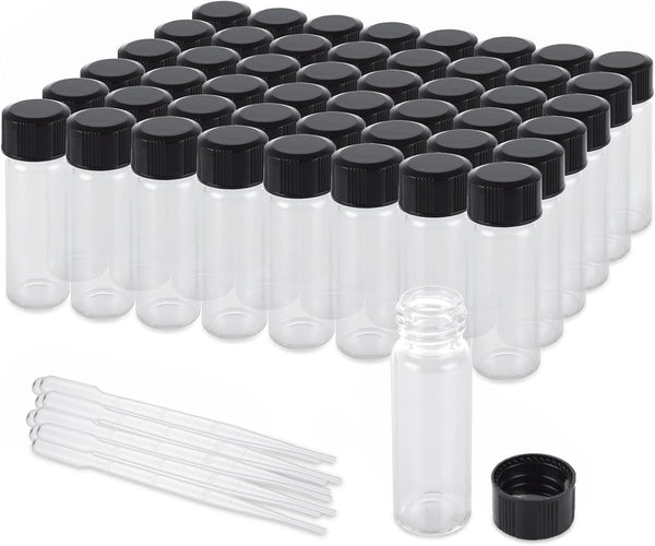 100 Pack Clear Small Glass Vials 4ml