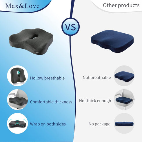 Tailbone Memory Foam Seat Chair Cushion for Relieves Back Sciatica Pain Pain Coccyx Degenerating Disc Orthopedic