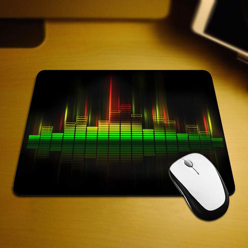 Gaming Mouse Pad Cool Music Equalizer, Non-Slip Rubber Mouse Pad for Computers, Personalized Rectangle 9.5 Inch x 7.9