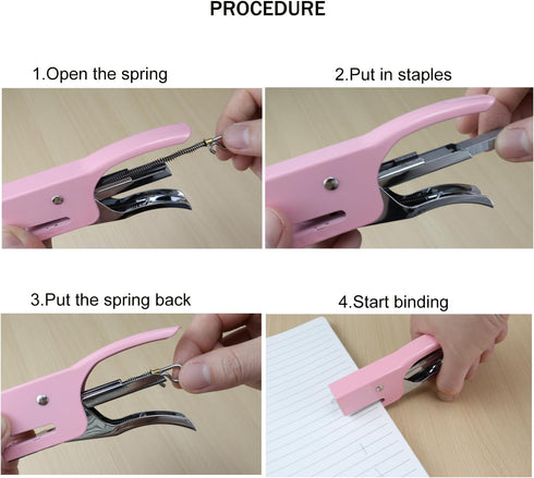 Small Hand-held Stapler Set (Mint Green) with 15 Sheet Capacity, 750Pcs Staples & Staple Remover for Office, School,