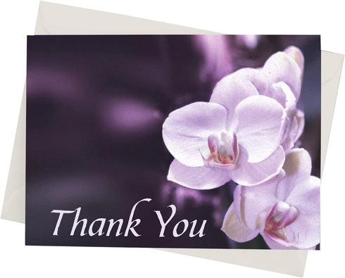 MPC Brands (50, Funeral Thank You Cards - Sympathy Bereavement Thank You Cards With Envelopes - Message Inside Purple