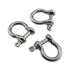 6PCS 4mm Diameter Heavy Duty Silver 304 Stainless Steel Bow Shackles for Marine Fishing Tackle