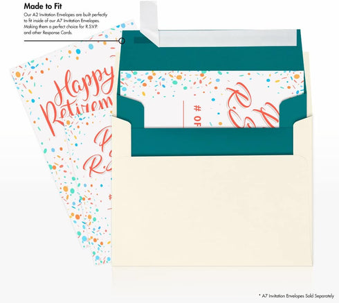 LUXPaper A2 Invitation Envelopes, Peel & Press, 4 3/8" x 5 3/4", Teal, 80lb Text, 50 Qty