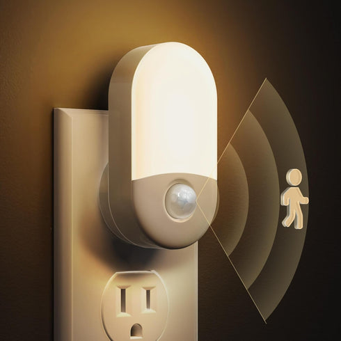 4Pack, 3000K 30/60LM L LOHAS LED Motion Sensor Night Light, Motion Activated Night Light, Warm White, Night Lights Plug