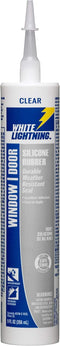 White Lightning W31111010 Silicone Rubber Window & Door Sealant, Clear, 10 fl. oz. by White Lightning