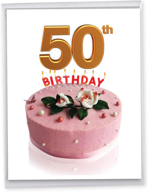The Best Card Company Jumbo 50th Birthday Greeting Card (8.5 x 11 Inch) - 50 Years Old Celebration