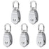 M20 Small Heavy Duty Pulley: 304 Stainless Steel Single Block Swivel Bearing System for Rigging, Lifting, Gym Equipment