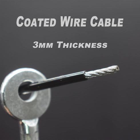 10 Pcs 10 Inch (25cm) 3mm Thickness Galvanized Steel Wire Cable Eyelets, Short Rope Lanyard Safety Tether Chain