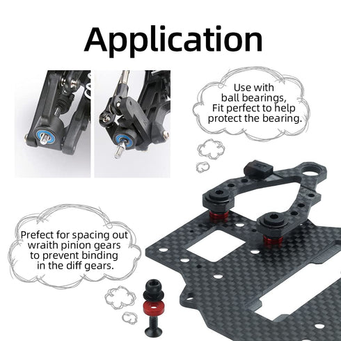 Model 1985 PTFE Coated Nylon Washers, 5x8x0.5mm (Set of 100Pcs) for Traxxas RC Vehicles with Ball Bearing Spacers