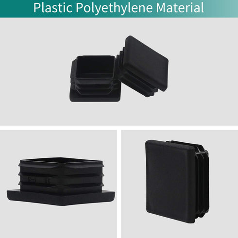 FiveEyes 1.25" Square Tubing Plastic Plug - 10 Pack, 1.25 Inch Square Tube End Cap, Fence Post Pipe Cover