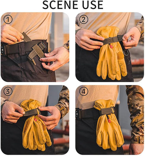 2Pcs Glove Holder for Duty Belt, Glove Clips for Work, Tactical Gloves Strap Keeper, Climbing Rope Storage Buckle
