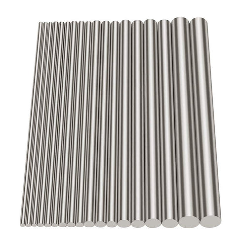 Glarks 18Pcs Stainless Steel Solid Round Rod Lathe Bar Stock - Assorted for DIY Craft Tool, Diameter 2.5-8mm Length