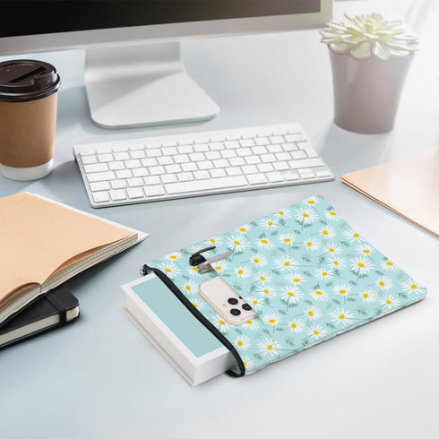Daisy Pattern Book Lovers Gifts Waterproof Book Sleeve Book Pouch Book Protector with Zipper and Front Pocket BookCover Case for Women Girl Readers Librarian Book Accessories Book Club Gifts by jealance