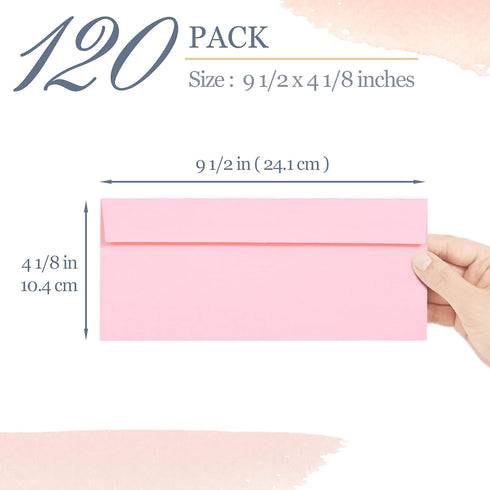 Business Envelopes, 120-Pack #10 Envelopes, 4 1/8 x 9 1/2 Inches, 6 Pastel Colors