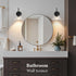 MKonpeny 1 Pack Bathroom Wall Sconce, Black Wall Lamp with Pressed Patterned Glass Lampshade, Farmhouse Wall Light