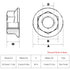 QINGSHENG M14-1.5mm 304 Tooth(4pcs) Thread Pitch Stainless Steel Flange Nut Hex Lock Nuts,Fine