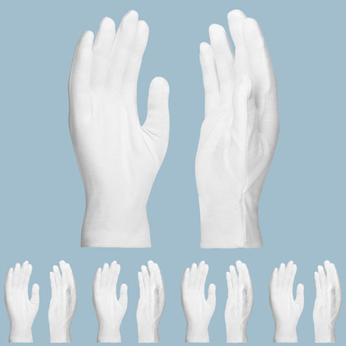 5 Pairs Archival Photo Gloves - White Medium Work Gloves for Handling Art, Photography, Jewelry