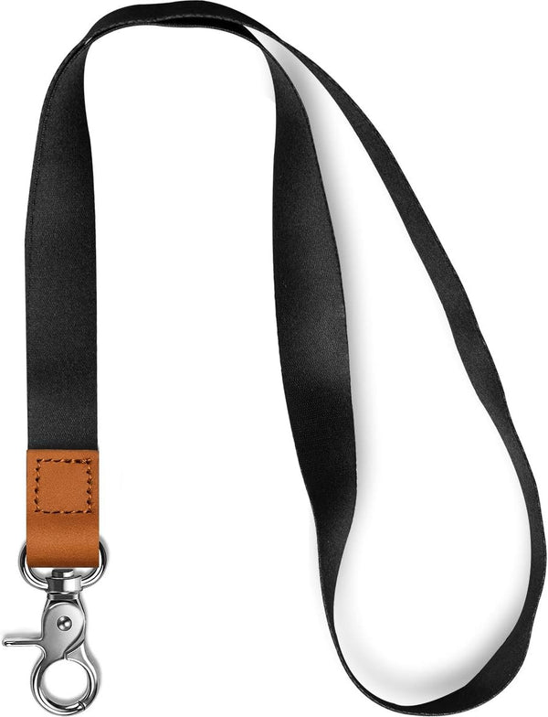AZEAM Black Lanyard Holder with Metal Clasp for Keys, ID Badges, Cards, Car Keys, Wallet