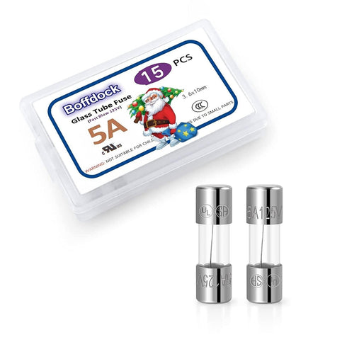 Boffdock 0.14 0.39 F5AL125V 5A 110V 125V 15 Strand(F5A) x Xmax Mini Fuse- UL Listed PCS Christmas Lights Fuse Quick