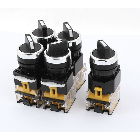 AC 440V 10A, 2 Positions DPST Rotary Selector Select Switch Latching Lock uxcell (5 Piece)