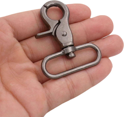 BIKICOCO 1-1/2'' Swivel Trigger Snap Hook, Lobster Claw Clasp Spring Loaded Clip, Pack of 10 (Gunmetal)