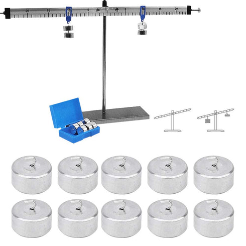 10 pcs Double Hooked Weight, Metal Weight with Hooks and Ring Lever Principle Physical Experimental Teaching Tool for General Science and Physics Laboratory Work, 50g