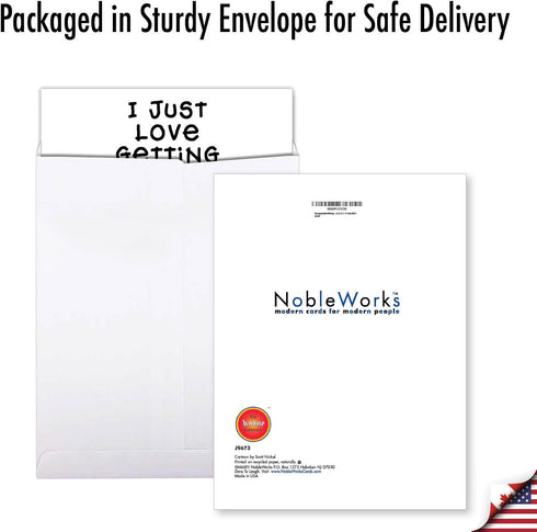 NobleWorks - 1 Cartoon Jumbo Birthday Card (8.5 x 11 Inch), Funny Bday Notecard, Comic Humor