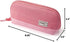 Sooez Lightweight Wide-Opening Pencil Pen Case, Spacious Zipper Stationery Bag with Triangular Design for Adults, Pink