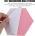 HOMSFOU 12 Pcs Felt Backdrop Wall Sticker - Hexagonal Memo Board Tiles in Pink for Office Decor