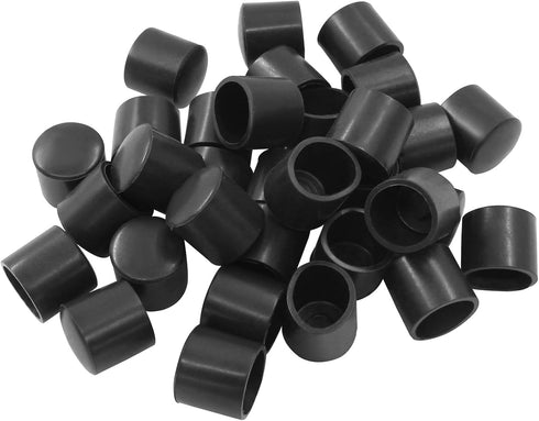 Dijedev 32Pcs 1/2 Inch (12mm) Round Black Rubber Furniture Leg Caps, Table Chair Leg Tips Caps, Floor Protectors
