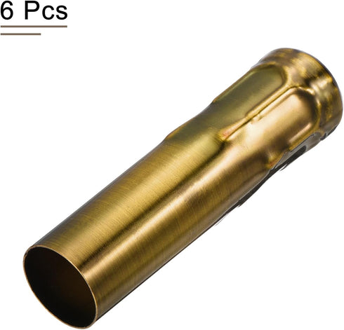 4 Inch Bulb Pack 6 MECCANIXITY Candle Socket Covers, Tall Chandelier Sleeves Light Base Holder, Gold Bronze