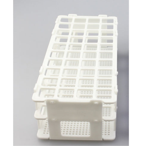 Plastic Test Tube Rack for 20mm, 40 Wells, Detachable (White, 40 Hole)