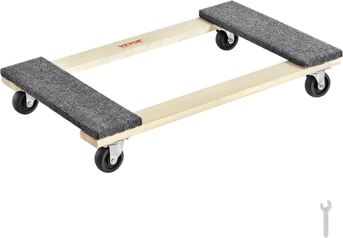 VEVOR Furniture Dolly, 1000 lbs Load Capacity, 18" x 30", 4 x