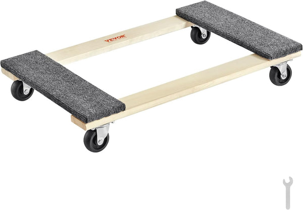 VEVOR Furniture Dolly, 1000 lbs Load Capacity, 18" x 30", 4 x