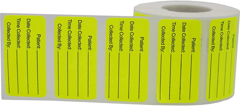 Specimen Collection Medical Healthcare Labels, 1 x 2" Inch Rectangles, 500 Total Per Roll by InStockLabels.com