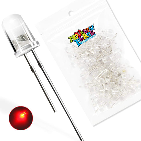 Novelty Place 100pcs 5mm Clear LED Diode Lights - Bright Transparent DC