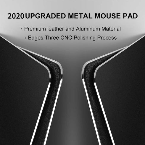 Hard Black Metal Aluminum Mouse Pad Mat - Smooth Magic Ultra Thin Double Side, Waterproof for Gaming and Office