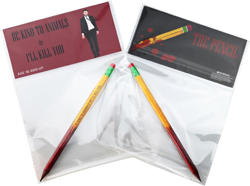 Blood Pencil John Movie Props Cosplay for Fans, Hand Painted Pencil Be Kind To Animals Or I'll Kill You by TOMZEGNA