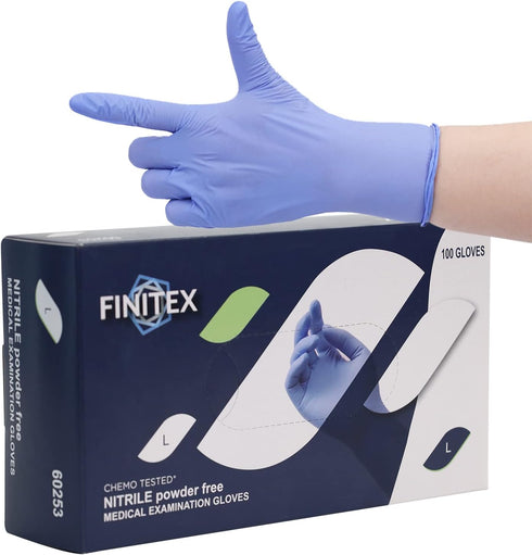 FINITEX Nitrile Disposable Gloves, Medical Exam Gloves - 100/1000 PCS Latex-free Examination Purple Chemo Gloves