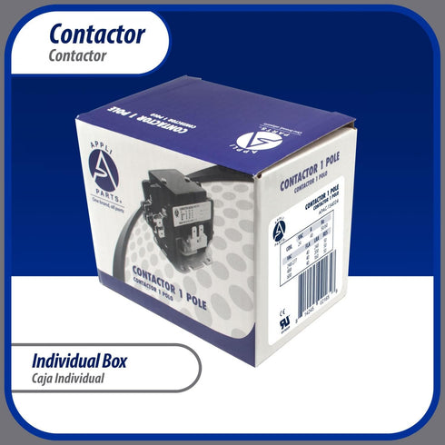 Appli Parts APAC-1S4024 Heavy Duty 1 Pole with Shunt Contactor, 40 Amp 24 Volt Coil Replacement for AC Compressor